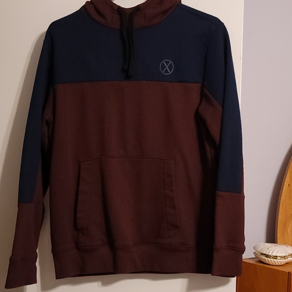 NWOT Express Navy Blue Maroon Signature Hoodie M